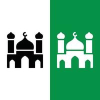 logotipo de icono de vector de mezquita islámica masjid en estilo glifo