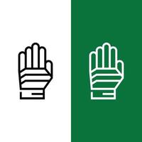 icono de vector de guantes de fútbol o fútbol en estilo de contorno