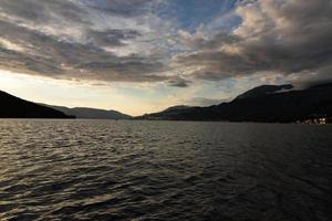 Dawn over the Bay of Kotor, Adriatic Sea, Montenegro photo