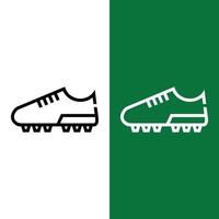 logotipo de icono de zapatos de fútbol o fútbol en estilo de esquema vector