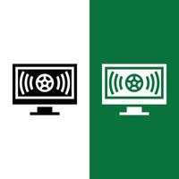 Football or Soccer Live Streaming Icon in Glyph Style vector