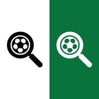 Football or Soccer Search Vector Icon in Glyph Style