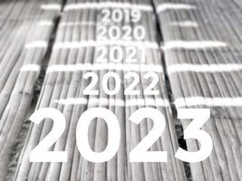 concepto de año nuevo - fondo de texto 2023. foto de stock.