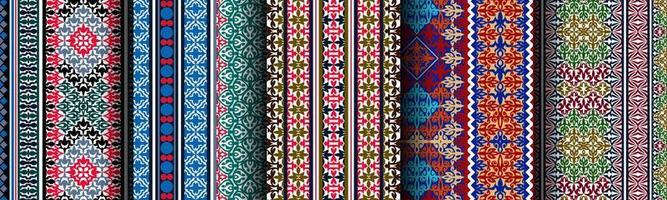 set bundle modern abstract ethnic pattern vector