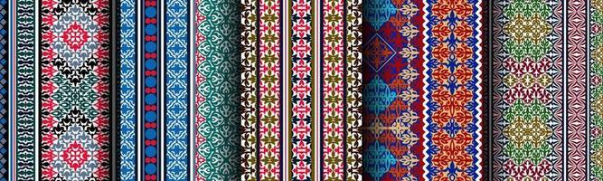 set bundle modern abstract ethnic pattern vector