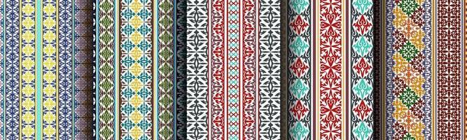 set bundle modern abstract ethnic pattern vector