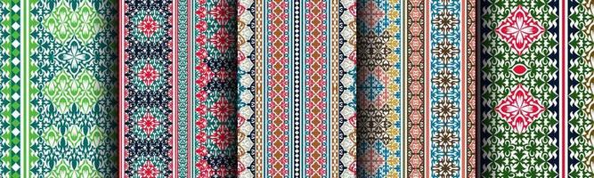 set bundle modern abstract ethnic pattern vector