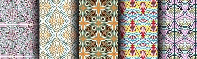 set bundle modern abstract ethnic pattern vector