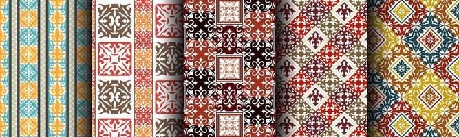conjunto de paquetes de patrones abstractos étnicos tradicionales vector