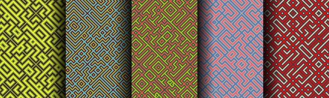 set bundle modern abstract line geometric pattern vector