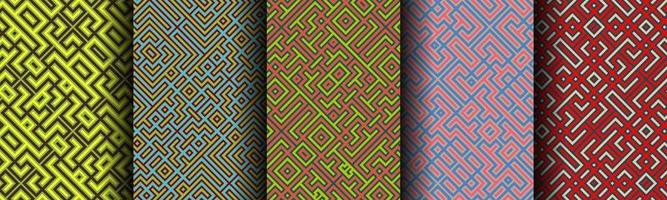 set bundle modern abstract line geometric pattern vector