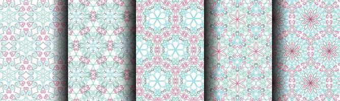set bundle modern abstract ethnic pattern vector