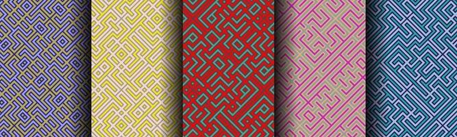 modern geometric abstract line pattern bundle set vector