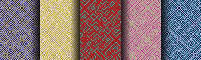 modern geometric abstract line pattern bundle set vector