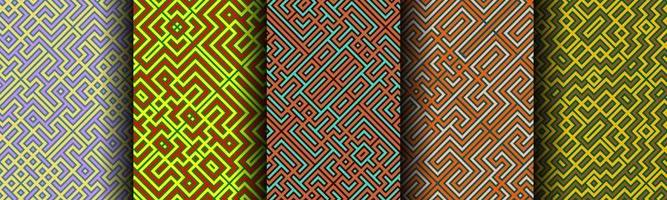 conjunto de paquete de patrón de línea abstracta geométrica moderna vector