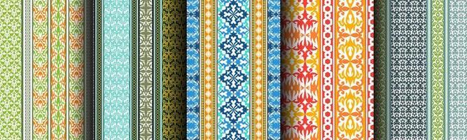 traditional ethnic abstract pattern bundle set vector