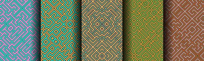set bundle modern abstract line geometric pattern vector