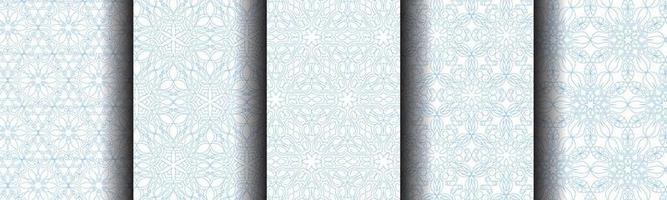 set bundle modern abstract ethnic pattern vector
