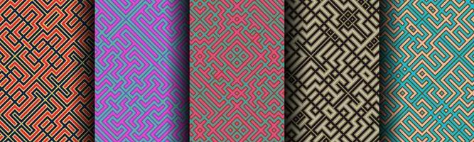 modern geometric abstract line pattern bundle set vector