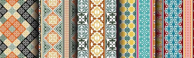 set bundle modern abstract ethnic pattern vector