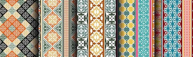 set bundle modern abstract ethnic pattern vector