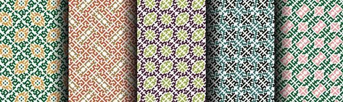 traditional ethnic abstract pattern bundle set vector