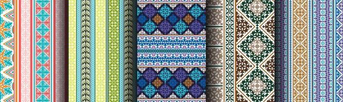 set bundle modern abstract ethnic pattern vector