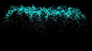 Blue particle falling down over black background - computer illustration graphic background concept photo