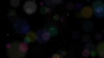 Colorful light bokeh with blue star nebula science background - computer illustration graphic background concept photo