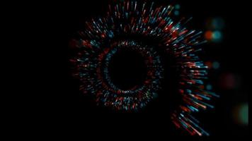 Spiral colour growing line lights in black space background - computer illustration graphic technology science abstract footage photo