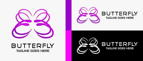 hermosa plantilla de diseño de logotipo de mariposa con concepto creativo. ilustración de logotipo de vector premium