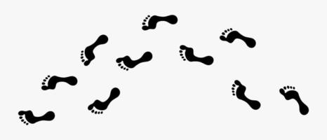 human footprint design in silhouette with creative concept isolated on white background. premium vector human footsteps illustration