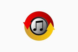 Music icon design with creative concept, tone icon chime with two arrows in a circle vector