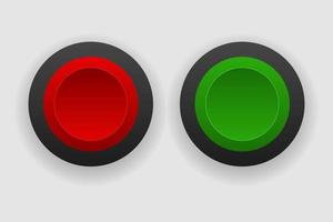 botón rojo y verde vector aislado fondo blanco.