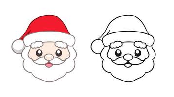 Hand drawn cartoon of santa claus face clip art Vector Image