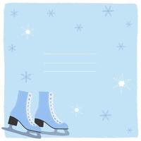 Vector element for postcard or cover on the theme of Christmas, winter and sports
