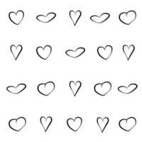 pattern with hearts of various shapes vector