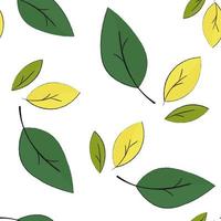 seamless pattern with green leaves vector