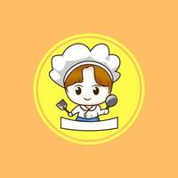 Premium vector l chef boy cute with amazing design. logo mascot. royalty free