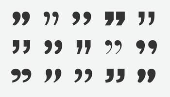 Set of quote mark. Double Comma Signs of Quote Icons. Quotes vector icon collection.