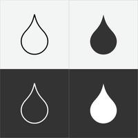 Rain drop vector icon. Two color version on black and white background