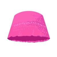 Pink panama, headwear of Kalush. Symbol of Ukraine, Ukrainian fashion. Sun hat isolated icon. Vector illustration wool hat on white background.