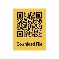 Qrcode for download file. Mobile QR code the link on product, data, payment. Isolated illustration on white background. Vector illustration.