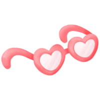 acuarela gafas corazon feliz san valentin clipart png