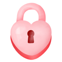 Watercolor Lock Happy Valentine's Day Clipart png