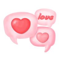 mensagem em aquarela coração feliz dia dos namorados clipart