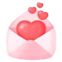 acquerello cuore lettera ala contento San Valentino giorno clipart png
