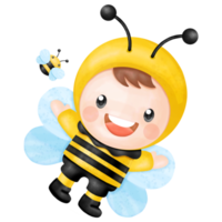 bebé miel abeja acuarela clipart png