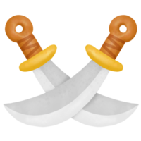 espada pirata, aquarela clipart png