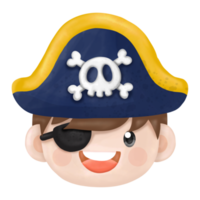 Kids pirate captain and sailor characters, watercolor Clipart png